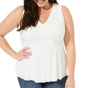 NWT Torrid Button Front Back Tie Sleeveless Blouse Size 5X